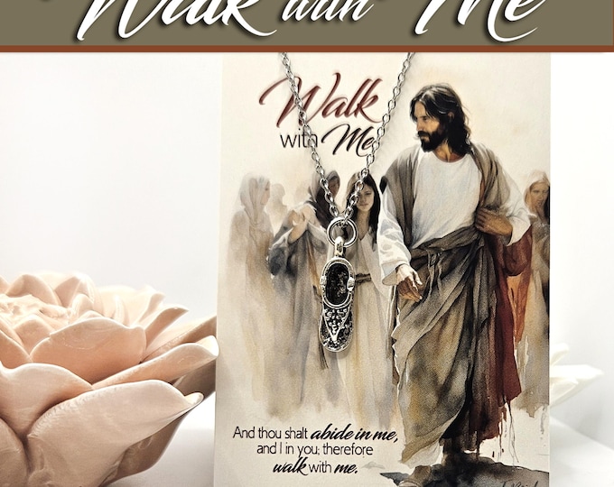Walk with Me -necklace. 2026 Young Women Theme. Gift for Christmas, Birthdays Moses 6:34 Come Follow Me Optional Scripture Tracking Bookmark