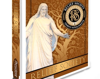 Printable Binder Cover and Spines. LDS Christ Art with Relief Society Emblem. Instant Digital Download File.