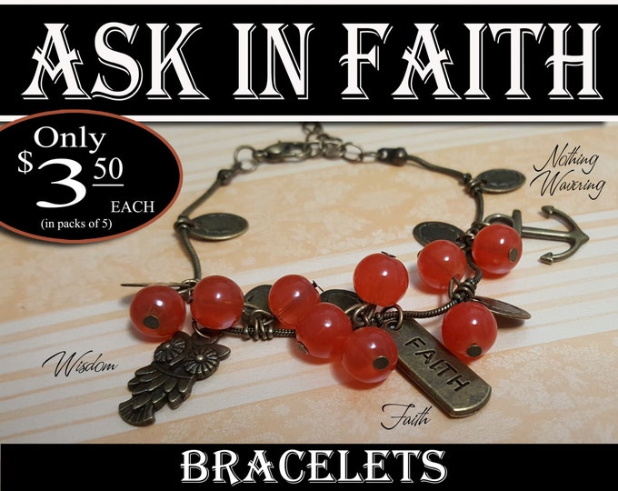 YW Ask of God Ask in Faith Charm Bracelets Young Women Theme Jewelry Bronze Berry and Charms New Beginnings Missionary, Birthday gifts