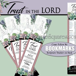 Trust in the Lord 2022 YW Youth Theme Bronze Metal Floral Bookmark with Glass Dome Plus Scripture Tracking Bookmark Come Follow Me Study afbeelding 3