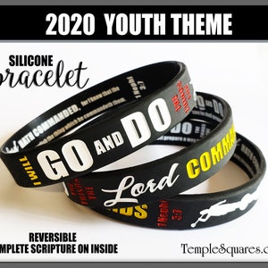 YW YM Youth Theme &quot;Go and Do&quot; silicone bracelet wristbands for birthday gifts goal incentive gift New Beginnings Christmas Conference