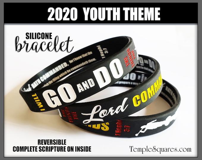 YW YM Youth Theme "Go and Do" silicone bracelet wristbands for birthday gifts goal incentive gift New Beginnings Christmas Conference