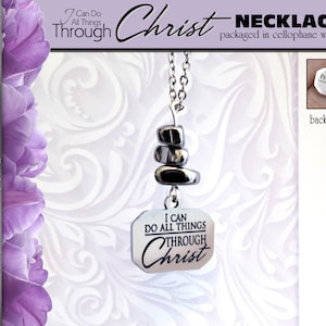 2023 I Can Do All Things Through Christ Stacked Stones Necklaces. YW Young Women Theme Christmas Jewelry Relief Society image 1