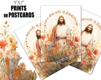 Beautiful Watercolor PRINT.  5"x7" 2024  I am a Disciple of Jesus Christ YW Young Women Theme Jewelry Christmas Birthday Gifts Post Card