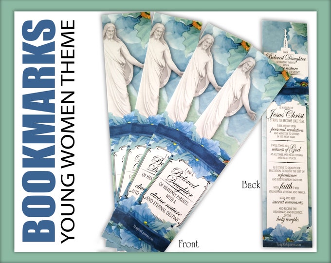 Pack of 10 Bookmarks - I am a Beloved Daughter -YW Young Women Theme Scripture Study