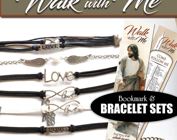 Walk with Me. Charm Bracelet and Scripture Tracking Bookmark for 2026 Youth Theme.