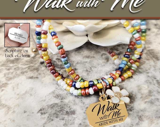 Colorful Beaded Charm Bracelet 2026 Walk with Me YW Young Women Theme Jewelry Birthday Girls Camp