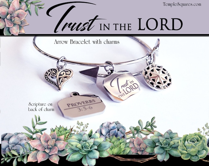 YW 2022 Trust in the Lord YW Theme Engraved Charm Bracelet Young Women Jewelry Charms Missionary gift New Beginning Relief Society Christmas