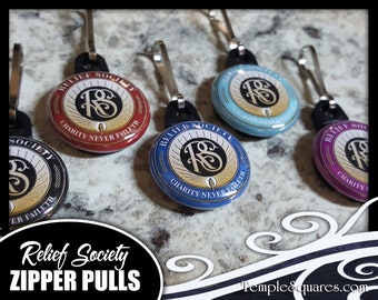 Zipper Pulls Relief Society Emblem Seal Symbol LDS Gifts - Ministering, Missionary, Birthdays, Christmas Gift, Come Follow Me