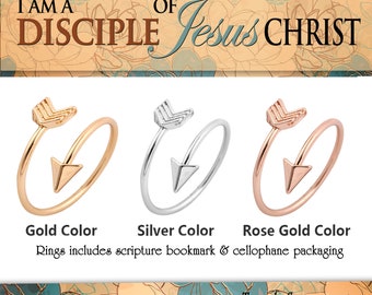 Arrow Adjustable Rings YW 2024 Youth Theme I Am A Disciple Of Christ Come Follow Me Young Women Christmas Relief Society Gift idea