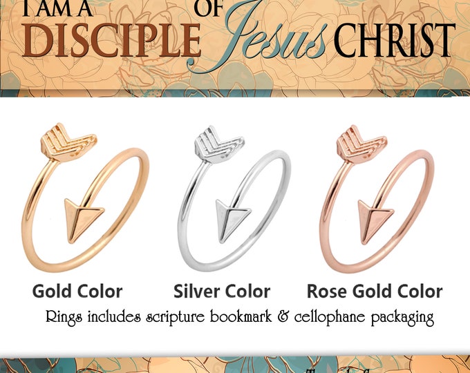 Arrow Adjustable Rings YW 2024 Youth Theme I Am A Disciple Of Christ Come Follow Me Young Women Christmas Relief Society Gift idea