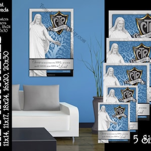 May include: A digital download of five different sizes of a printable poster featuring a blue background with a white shield that says "CTR Choose the Right" and a white image of Jesus Christ. The poster also includes the text "Choose...Serve...Just as for me and my house, we will serve the Lord."