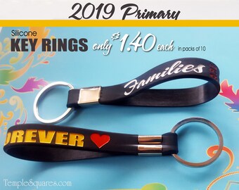 2019 Primary Come Follow Me Families Are Forever LDS silicone key rings Christmas gift birthday gifts baptism great to be 8 Wristband Key