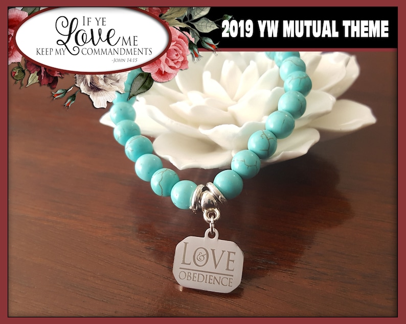 WHOLESALE Charm Bracelet YW 2019 Love /& Obedience Young Women LDS Mutual Theme Jewelry TurquoisE New Beginnings Christmas Birthday gift