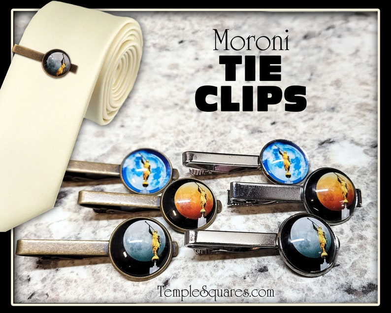 Mormon Moroni LDS Tie Clip Christmas, Priesthood, 12 Year Birthday, Boys, Young Men, Bishopric, Counselors, Missionary Gift image 1