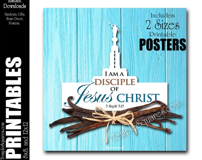 2024 Youth Theme I Am A Disciple of Jesus Christ Printable Poster and Handouts YW YM Young Women LDS Instant Digital Download Relief Society