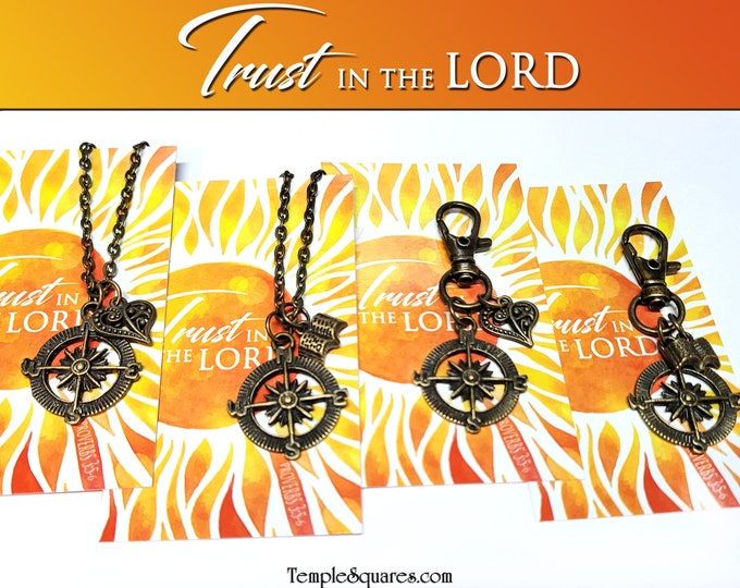 2022 Trust in the Lord Necklaces and Clips YW Youth Theme Come Follow Me Come Follow Me Young Women Gifts Relief Society Zipper Pulls