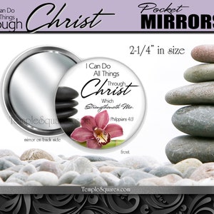2023 I Can Do All Things Through Christ YW Youth Theme Young Women Pocket Mirror for Relief Society Christmas Gift Birthday Gift Ministering image 2