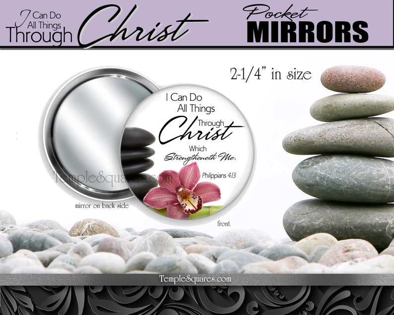 2023 I Can Do All Things Through Christ YW Youth Theme Young Women Pocket Mirror for Relief Society Christmas Gift Birthday Gift Ministering image 2