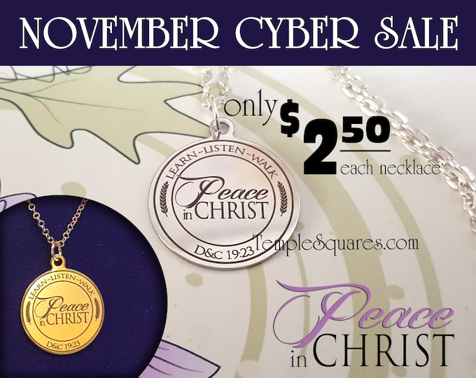 Cyber Sale YW Peace in Christ - Pendant Necklace Young Women, Engraved Stainless Steel gifts Mutual Theme Birthday Gift New Beginnings