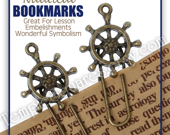 Pack of 8 Nautical Bronze color bookmarks for gift embellishments invites or hand outs DIY crafts quantity packs YW mutual Youth Conference