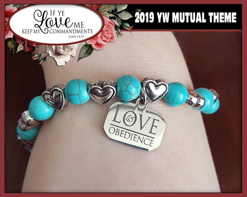 WHOLESALE Charm Bracelet YW 2019 Love /& Obedience Young Women LDS Mutual Theme Jewelry TurquoisE New Beginnings Christmas Birthday gift