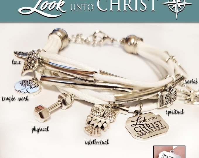 Multi Strand Charm Bracelet "Look unto Christ" 2025 theme YW Young Women Jewelry YW Birthday Christmas gifts D&C 6:36