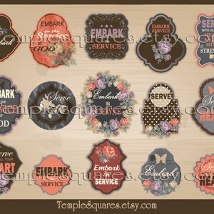 Archivos digitales imprimibles Vintage estilo etiquetas de regalo o etiquetas EMBARK en el servicio de Dios Mujeres Jóvenes 2015 Tema YW Servir con todo su corazón
