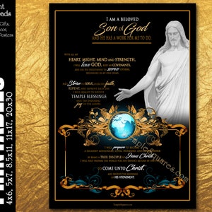 Geliefde Zoon van God Afdrukbare Posters XXL formaat naar hand-outs Jongemannen Thema voor Kerk van Jezus Christus LDS Priesterschap YM Jeugdwerk