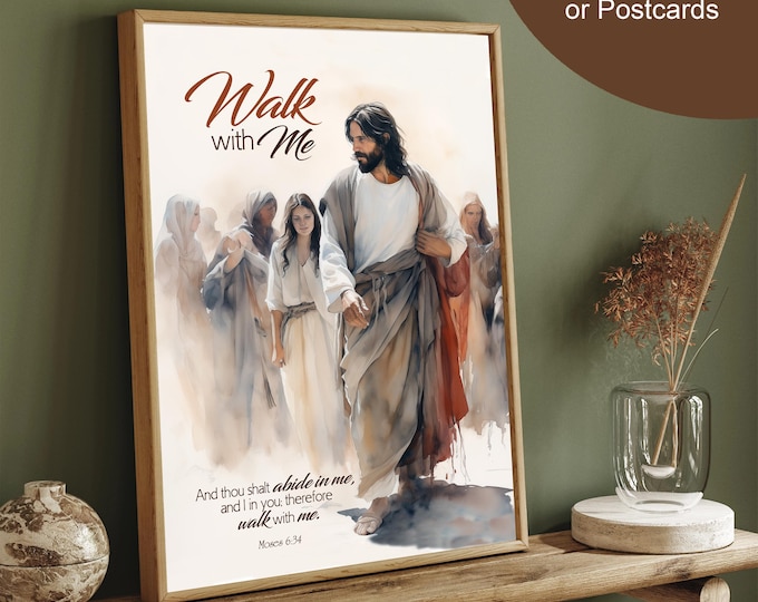 Walk with Me 2026 Youth Theme Watercolor Print 5x7 for gifts or handouts. LDS
