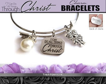 Arrow Charm Bracelet Bangle. 2023 "I Can Do All Things Through Christ" YW Young Women Theme Jewelry Christmas New Beginnings Gifts lds