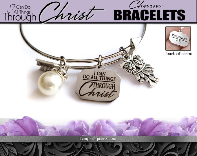 Arrow Charm Bracelet Bangle. 2023 "I Can Do All Things Through Christ" YW Young Women Theme Jewelry Christmas New Beginnings Gifts lds