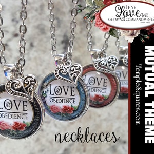 YW Youth Theme Come Follow Me Love and Obedience If Ye Love Me Keep My Commandments Glass Necklace Young Women, New Beginnings YWIE