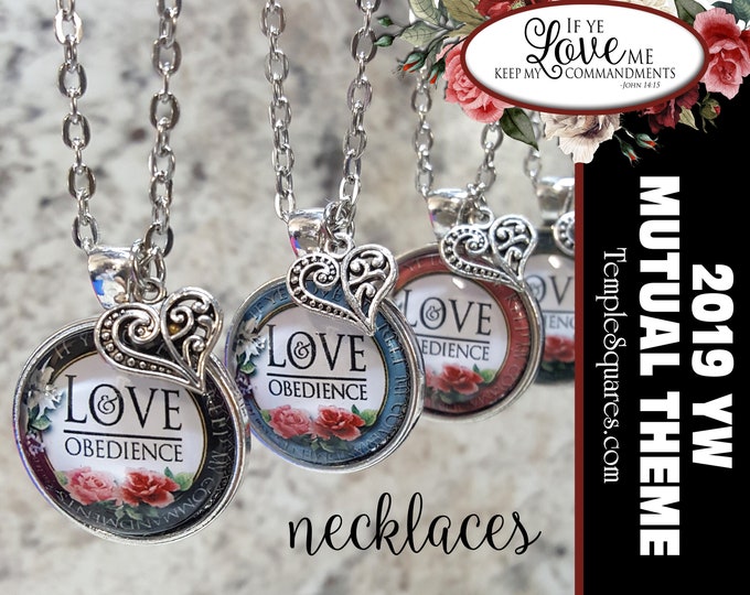 YW Youth Theme Come Follow Me Love and Obedience If Ye Love Me Keep My Commandments Glass Necklace Young Women, New Beginnings YWIE