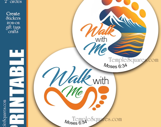 Waterproof vinyl stickers Walk with Me YW Young Women Theme 2026 Youth Gift ideas Decals for water bottles, tablets, cell phone cases