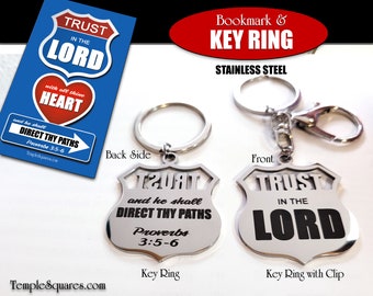 Trust in the Lord Stainless Steel Keyring or Purse Clip Young Women Jewelry gifts birthday gift Come Follow Me Christmas LDS YW