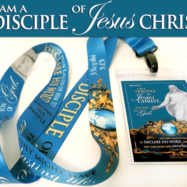 YW 2024 Youth Theme I Am A Disciple of Jesus Christ Full Color Lanyard for YM YW Young Women Temple Recommend Holder Youth Conference