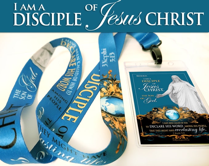 CLEARANCE YW 2024 Youth Theme I Am A Disciple of Jesus Christ Full Color Lanyard for YM Young Women Temple Recommend Holder