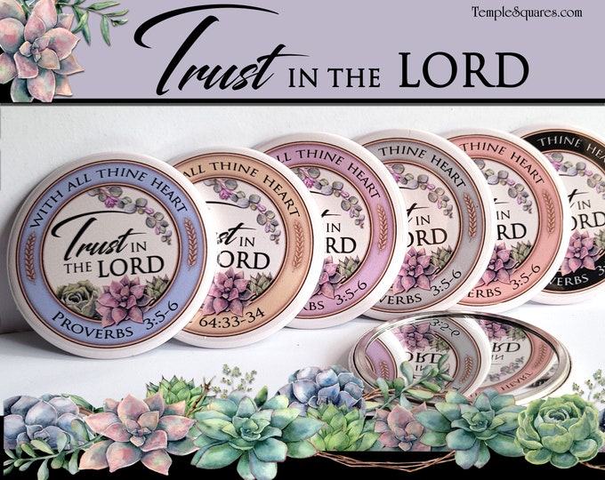 Trust in the Lord - YW Youth Theme Young Women Pocket Mirror for Relief Society Christmas Gift Birthday Gift Ministering New Beginnings