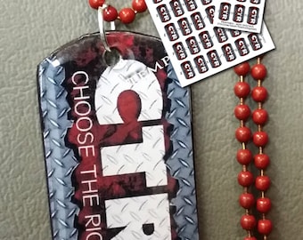 PRINTABLES  CTR Choose The Right mini Dog Tags - Diamond Plate Style.  for Seminary, Primary, Relief Society, Birthday Gifts