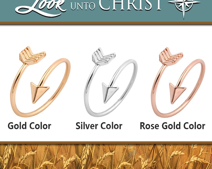 Arrow Adjustable Rings YW 2025 Youth Theme "Look Unto Christ" Come Follow Me Young Women Christmas Relief Society Gift idea D&C 6:36