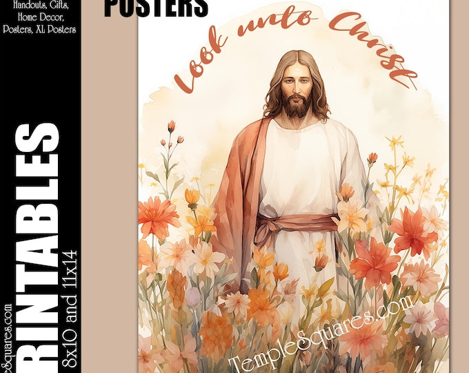 2025 Youth Theme Look Unto Christ Printable Poster and Handouts YW YM Young Women LDS Instant Digital Download Relief Society
