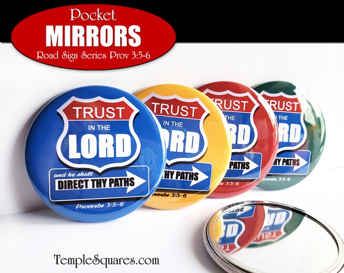 Trust in the Lord YW Youth Theme Primary Young Women Pocket Mirror for Missionaries Relief Society Christmas Gifts New Beginnings Birthday