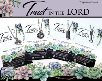 2022 Trust in the Lord Necklaces YW Youth Theme Come Follow Me Come Follow Me Young Women New Beginnings Gifts Relief Society and Primary