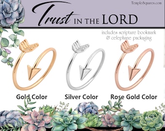 Arrow Adjustable Rings YW Children and Youth Theme Trust in the Lord Come Follow Me Young Women Christmas Relief Society Gift idea