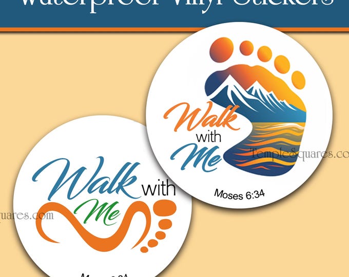 Waterproof vinyl stickers Walk with Me YW Young Women Theme 2026 Youth Gift ideas Decals for water bottles, tablets, cell phone cases