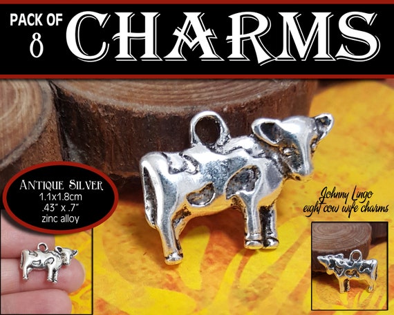 Cow Charm - Pack of 8 Charms - Johnny Lingo Eight Cow Wife Charms for Charm  Bracelet YW gift girls camp young women jewelry gifts LDS