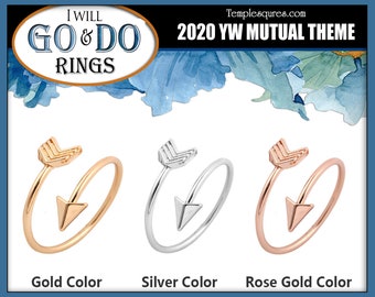 Arrow Adjustable Rings YW Youth Theme Go and Do 1 Nephi 3:7 Come Follow Me Young Women New Beginnings Missionary Relief Society Primary