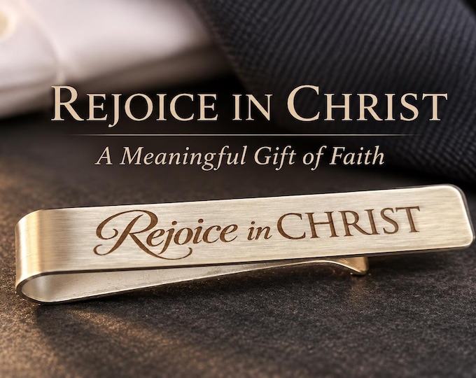 Rejoice in Christ - Tie Bar YM Young Men 2027 Youth Theme Engraved Stainless Steel Gifts Priesthood Preview Christmas Gift Tie Clip