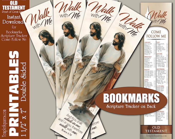 Printable Bookmarks 2026 Youth Theme Old Testament for Come Follow Me Scripture Tracker for YW Young Women, Relief Society and Primary.